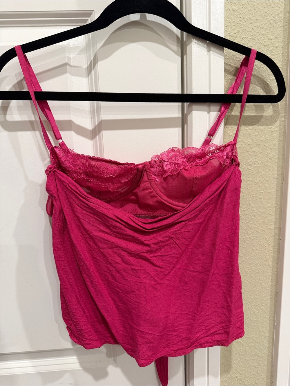 White Fox Boutique Hot Pink Lace-Trim Camisole